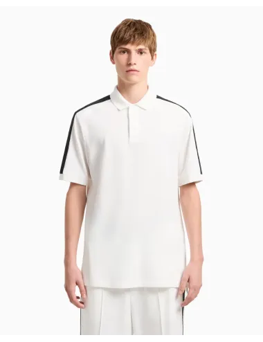 Polo uomo regular fit in piquè di cotone e dettaglio logo tape XM000307AF10366 A|X Armani Exchange