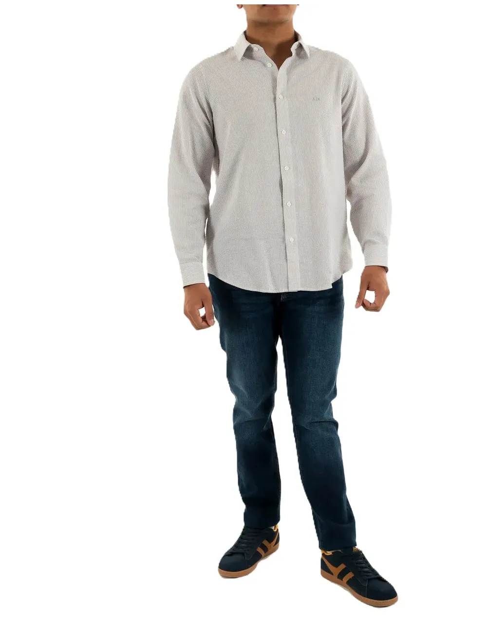 Camicia uomo in seersucker di cotone regular fit XM000429AF13141 A|X Armani Exchange