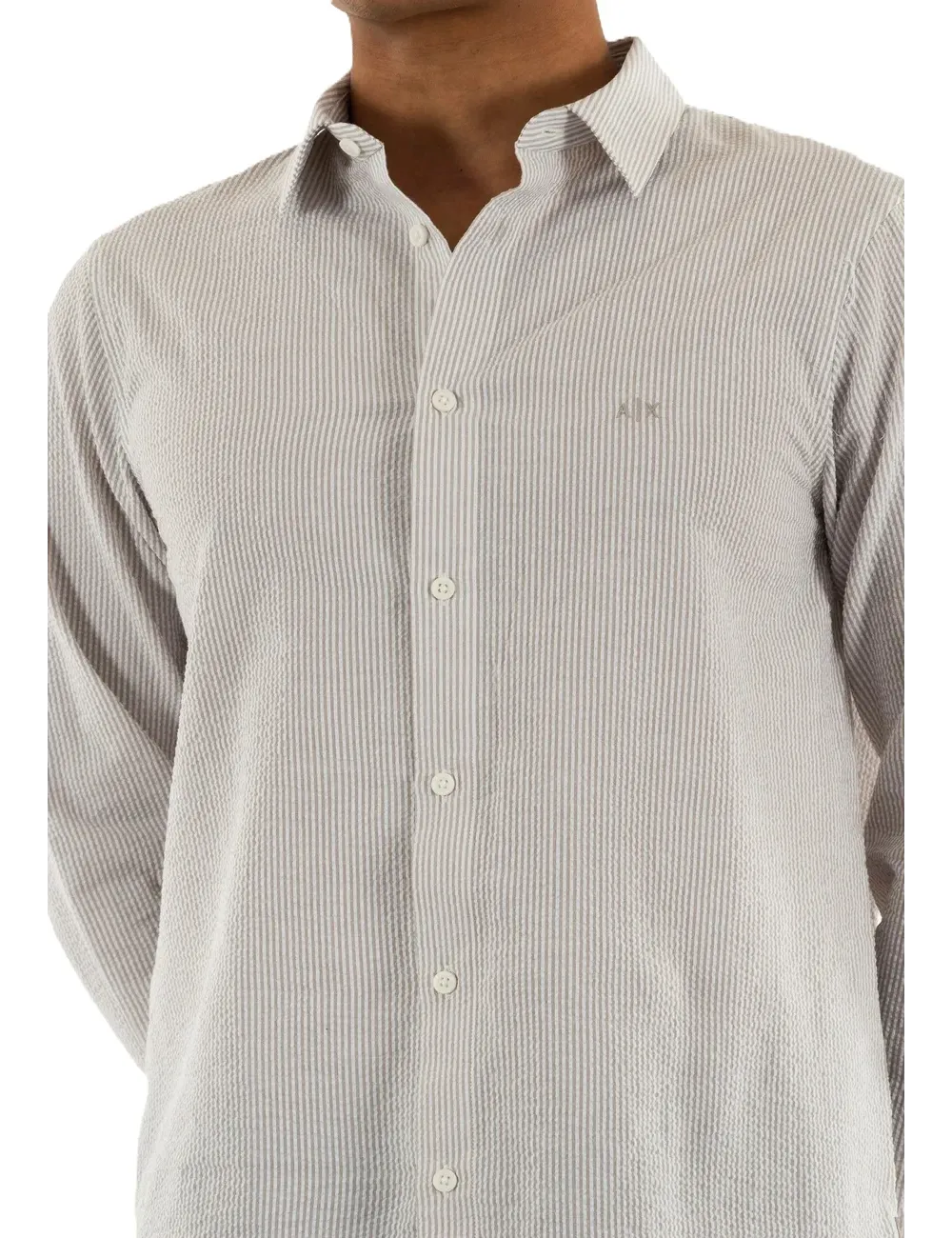 Camicia uomo in seersucker di cotone regular fit XM000429AF13141 A|X Armani Exchange