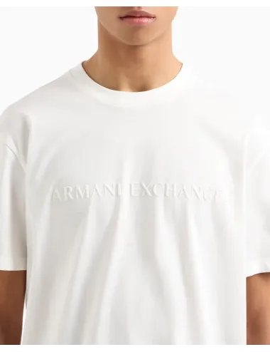 T-shirt uomo maniche corte in cotone regular fit logo in rilievo XM000554AF10356 A|X Armani Exchange