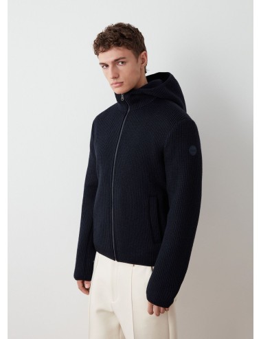 Pullover uomo in lana con zip e cappuccio 4495 Colmar