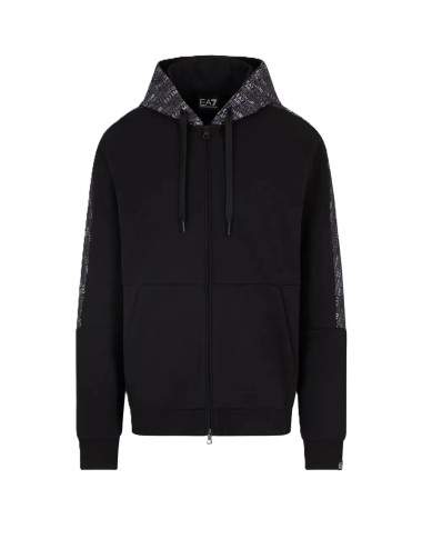 Felpa uomo in misto cotone con zip e dettagli logati 7M000209AF12660 EA7 Emporio Armani
