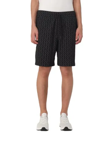 Bermuda uomo in cotone con logo all over XM001227AF11847 A|X Armani Exchange