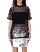 T-shirt donna combinata in tulle e logo all over XW000533AF13192 A|X Armani Exchange