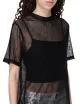 T-shirt donna combinata in tulle e logo all over XW000533AF13192 A|X Armani Exchange