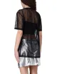 T-shirt donna combinata in tulle e logo all over XW000533AF13192 A|X Armani Exchange