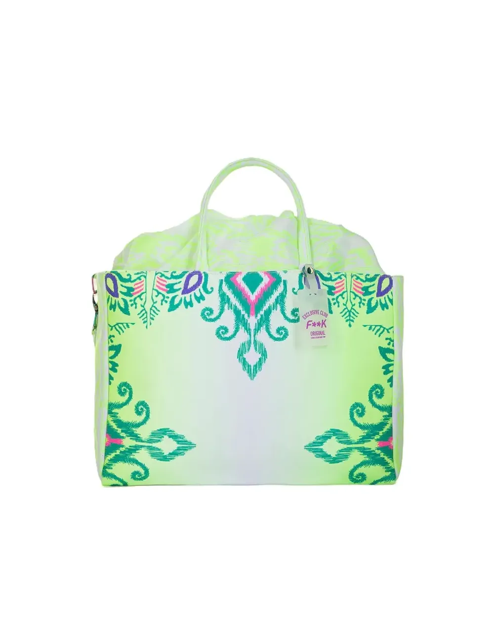 PRINTED CANVAS BEACHBAG FA25-A030X55 F**K