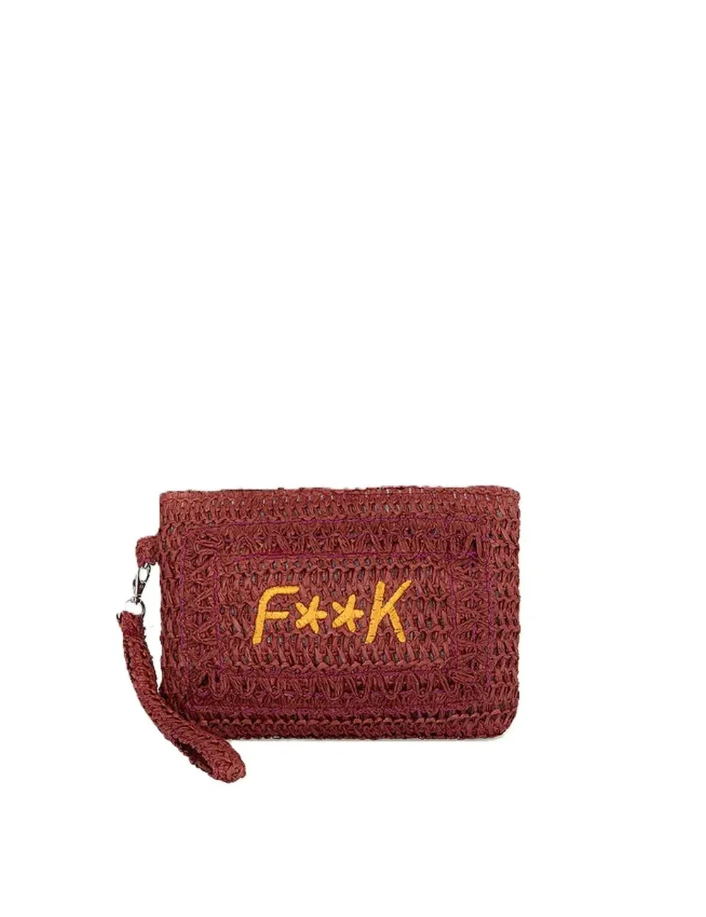 Pochette mare in paglia con logo a contrasto FA25-A059RD F**K
