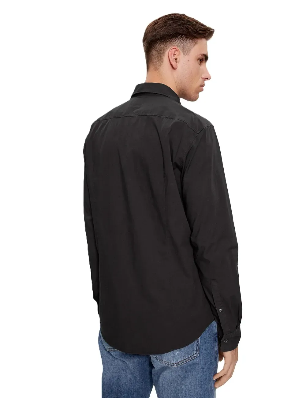 Camicia uomo in popeline di cotone Ermo slim fit con patch logo 50500216 Hugo