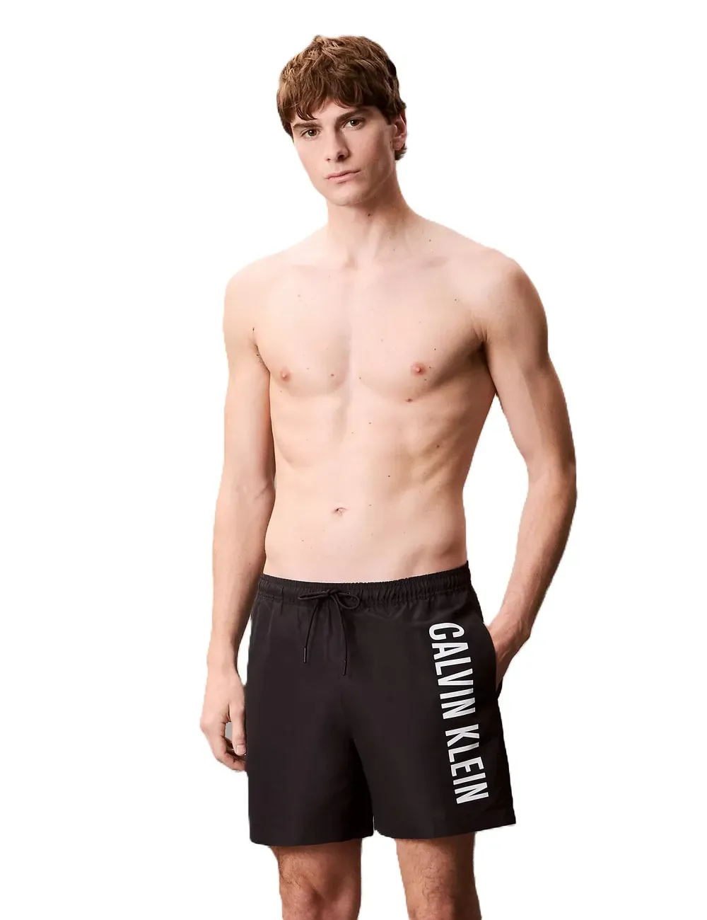Boxer mare medio uomo ad asciugatura rapida e maxi logo a contrasto KM0KM01092 Calvin Klein