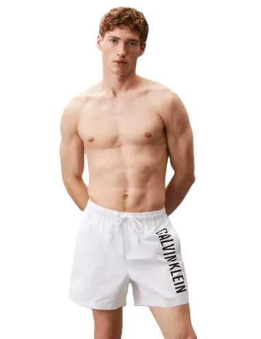 Boxer mare medio uomo ad asciugatura rapida e maxi logo a contrasto KM0KM01092 Calvin Klein