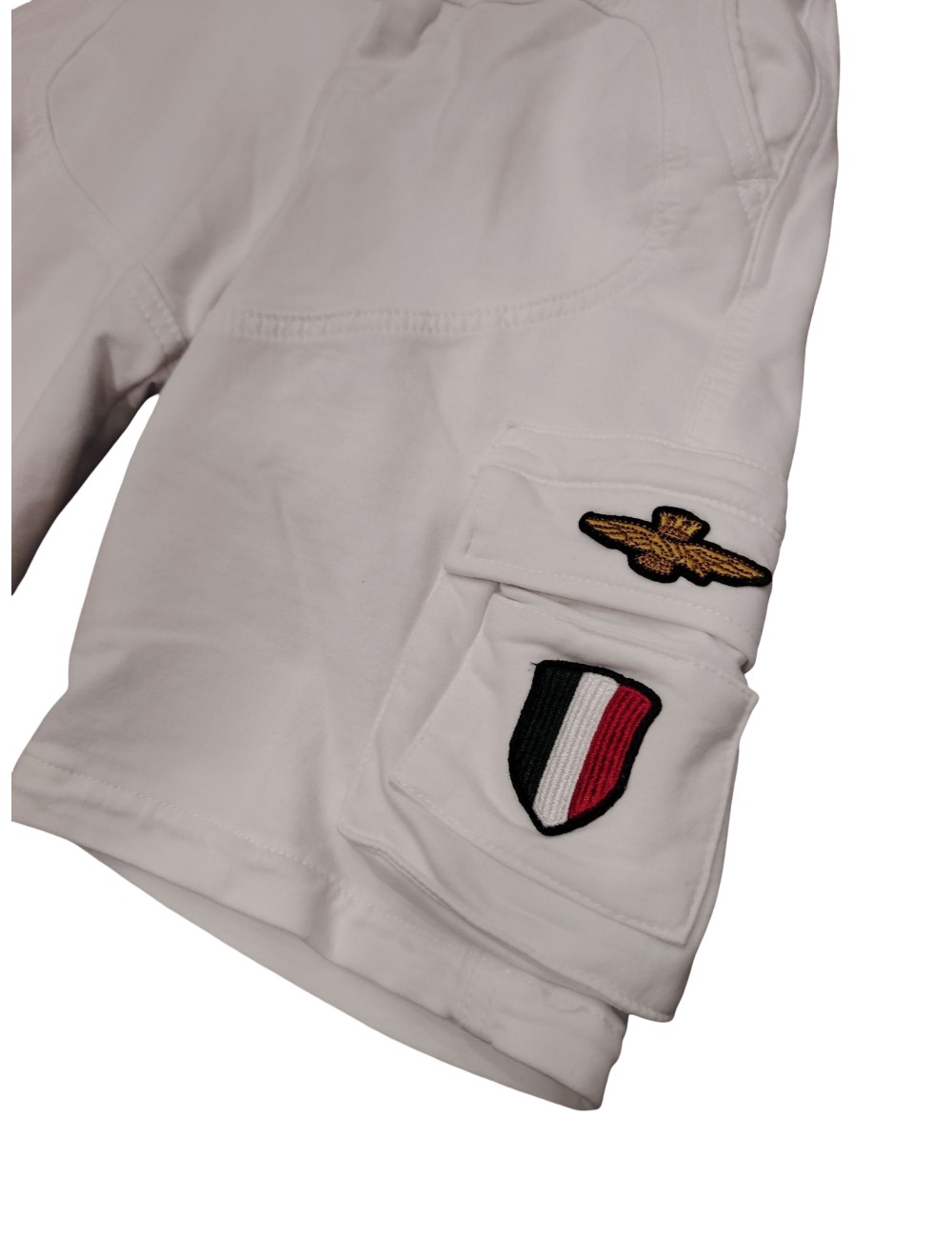 Bermuda bambino cargo in felpa con patches Whisky 241BE239J Aeronautica Militare