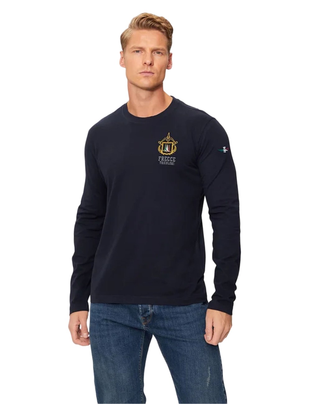 T-Shirt regular fit Uomo Maniche Lunghe Frecce Tricolori 242TS2316J564 Aeronautica Militare