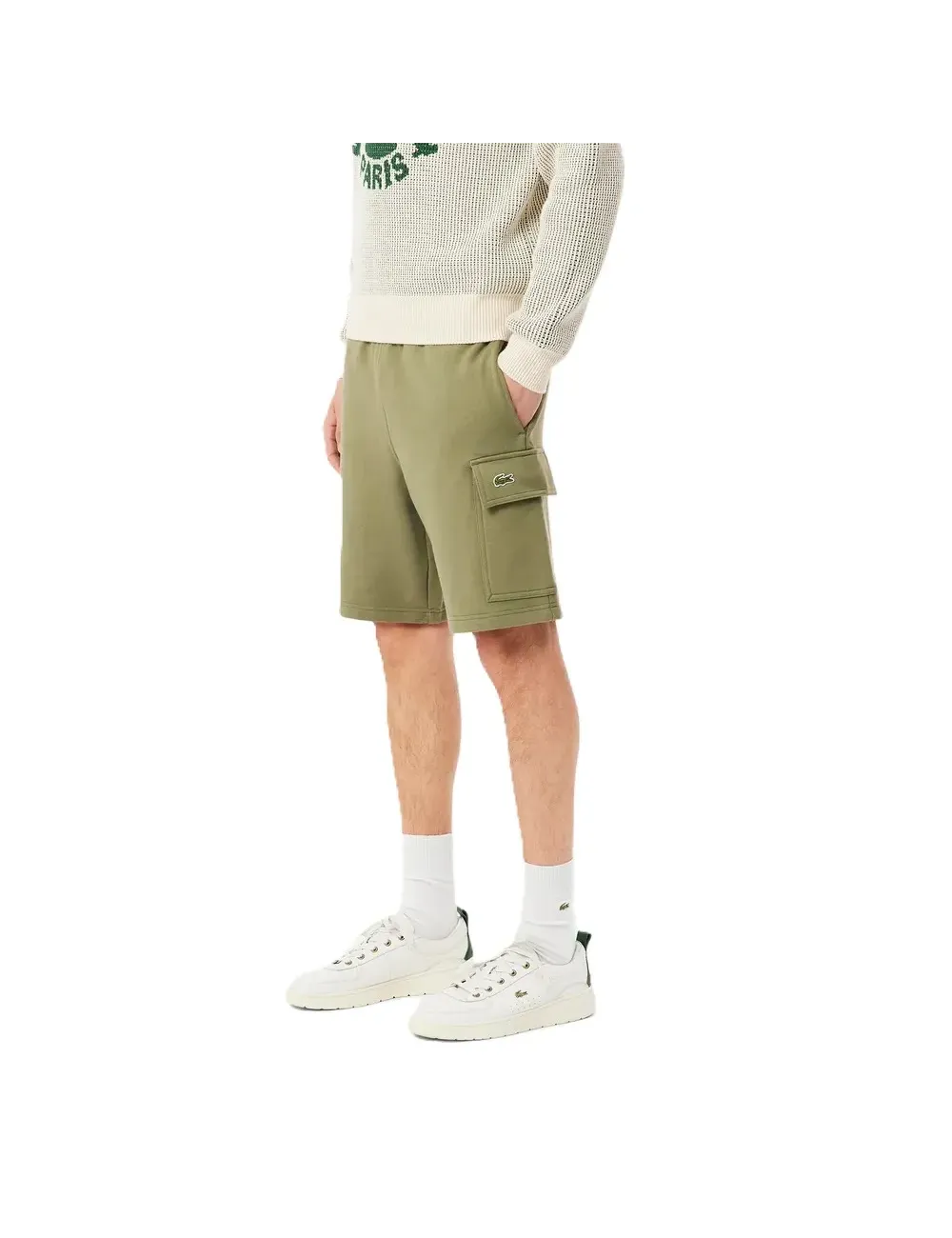 Bermuda cargo uomo in cotone con logo GH9743 Lacoste