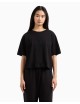 T-shirt donna cropped in cotone con logo di strass XW000102AF10359 A|X Armani Exchange