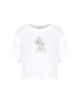 T-shirt donna cropped in cotone con logo di strass XW000102AF10359 A|X Armani Exchange