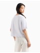 T-shirt donna cropped in cotone con logo di strass XW000102AF10359 A|X Armani Exchange