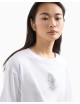 T-shirt donna cropped in cotone con logo di strass XW000102AF10359 A|X Armani Exchange