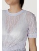 T-shirt donna maniche corte dettaglio trasparenze e logo all over XW000513AF10835 A|X Armani Exchange