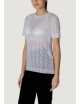 T-shirt donna maniche corte dettaglio trasparenze e logo all over XW000513AF10835 A|X Armani Exchange