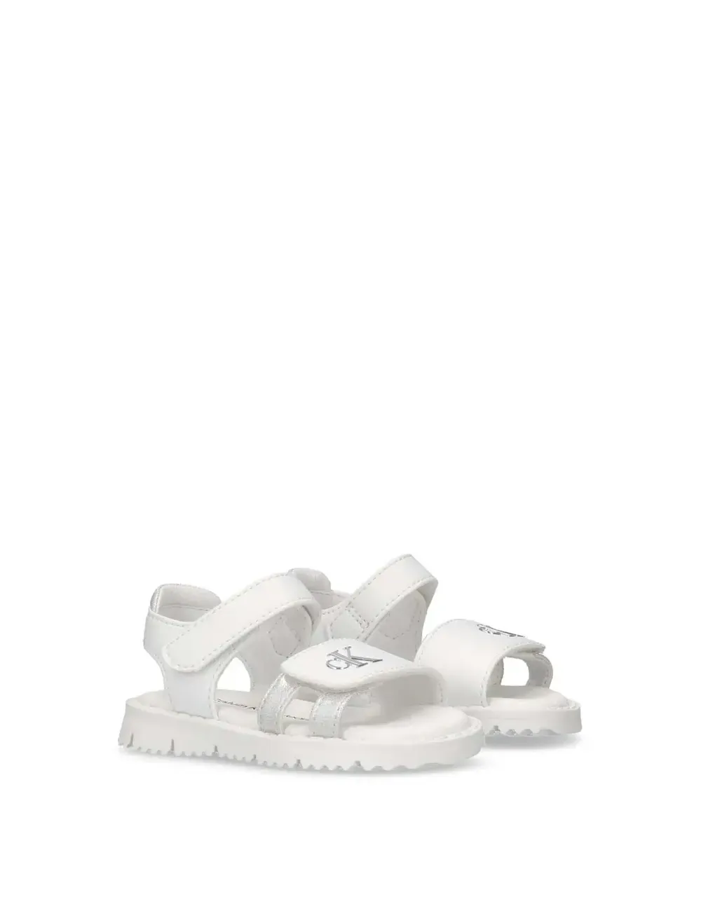 Sandali bambina in ecopelle con strappi e logo V1A2-82039-1013 Calvin Klein