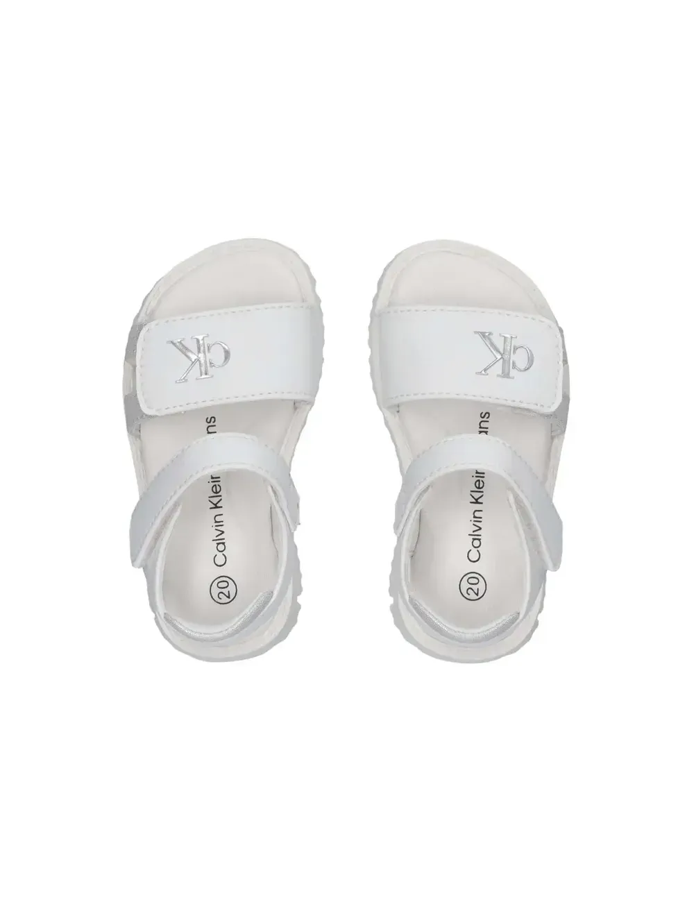 Sandali bambina in ecopelle con strappi e logo V1A2-82039-1013 Calvin Klein