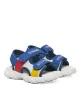 Sandali bambino in ecopelle e tessuto con strappi, logo e dettagli color block T1B2-33897-1591 Tommy Hilfiger