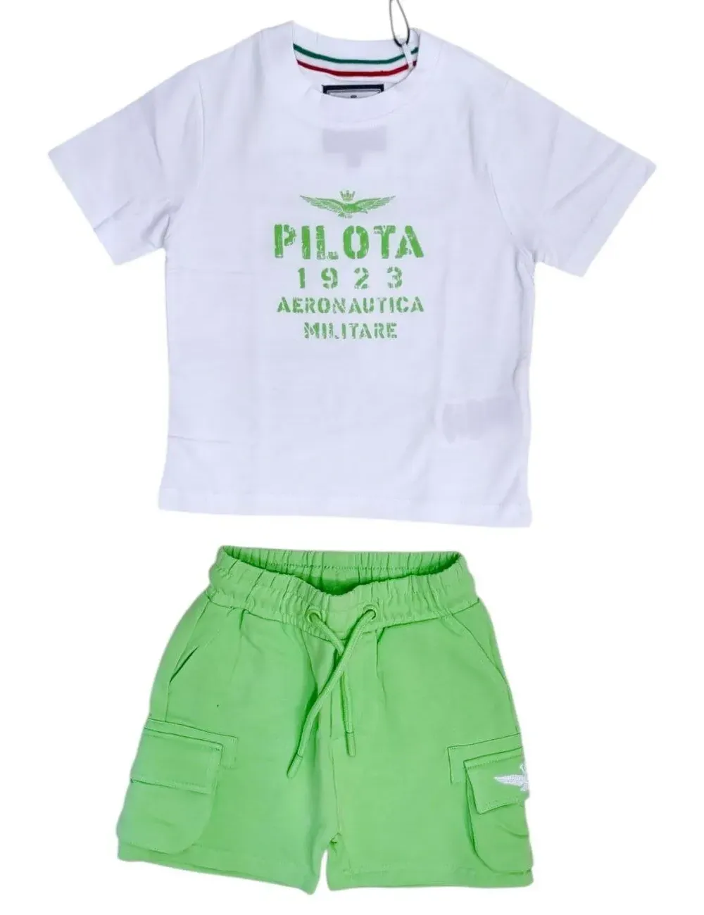 Completo bambino in cotone con stampa logo 251TF0003A Aeronautica Militare