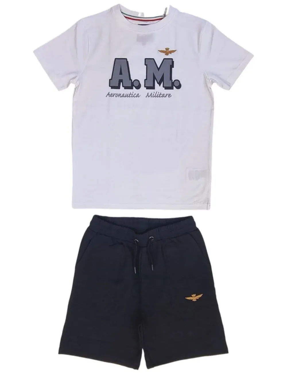 Completo bambino in cotone e stampa logata 251TF0004A Aeronautica Militare
