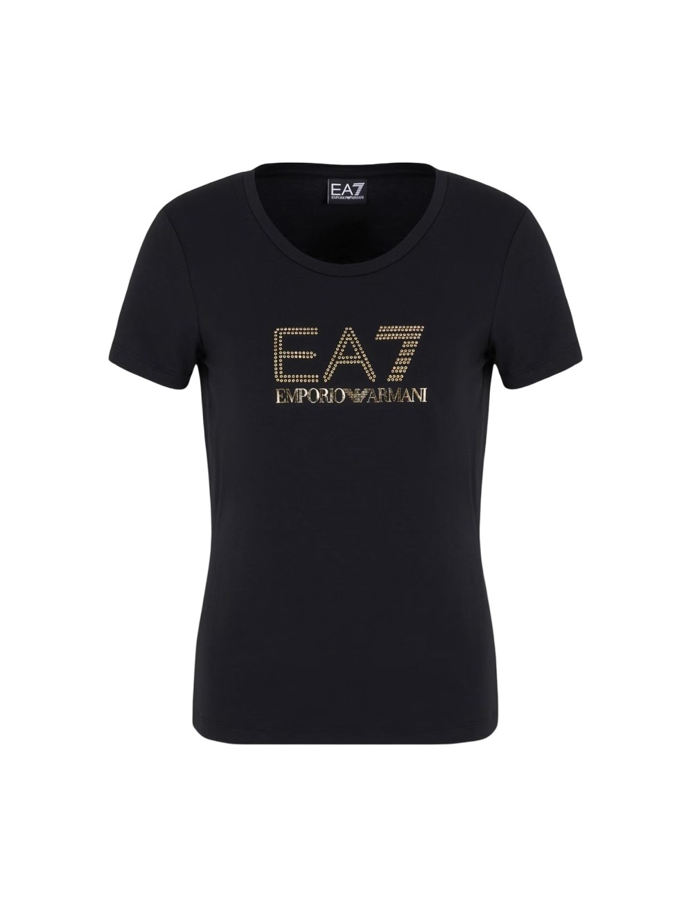 T-Shirt donna in misto cotone e modal Maxi Logo Evolution con dettaglio strass 8NTT67TJDQZ EA7 Emporio Armani
