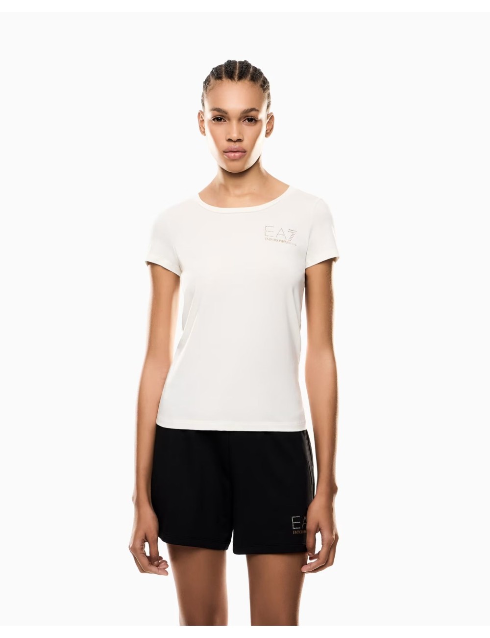 T-shirt Donna girocollo Evolution in misto cotone e modal stretch slim fit 8NTT65TJDQZ EA7 Emporio Armani