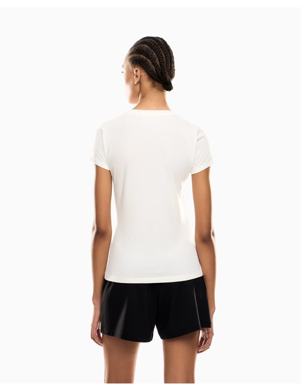 T-shirt Donna girocollo Evolution in misto cotone e modal stretch slim fit 8NTT65TJDQZ EA7 Emporio Armani