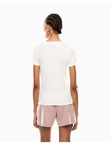 T-Shirt donna in misto cotone e modal Maxi Logo Evolution con dettaglio strass 8NTT67TJDQZ EA7 Emporio Armani