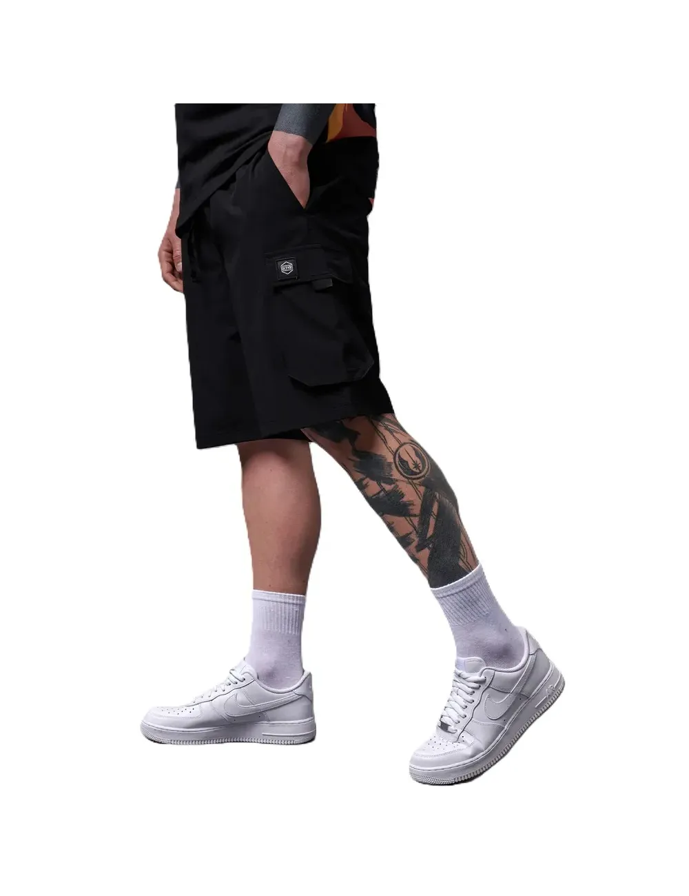 Bermuda uomo cargo in tessuto tecnico con cintura pa144-po Dolly Noire