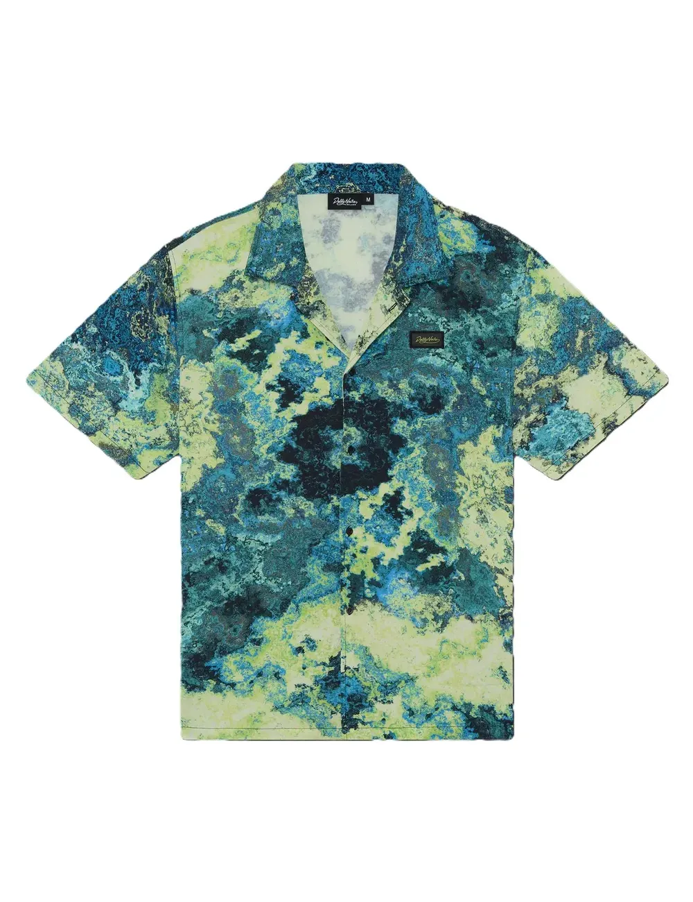 Camicia uomo bowling manica corta in viscosa Adrift Chemical sh931-cc Dolly Noire