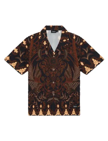 Camicia uomo bowling maniche corte in viscosa Nomadic Batick sh943-cc Dolly Noire