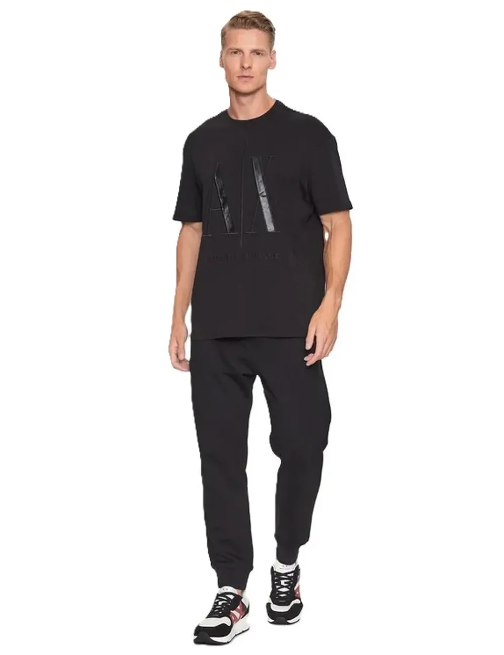 T-shirt uomo girocollo in cotone maxi logo a contrasto 8NZTPQZJH4Z A|X Armani Exchange T-shirt uomo girocollo in cotone maxi logo a contrasto 8NZTPQZJH4Z A|X Armani Exchange