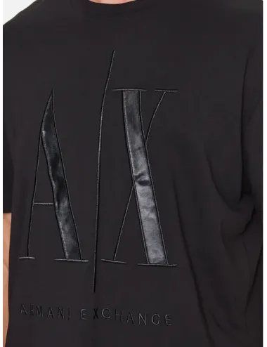 T-shirt uomo girocollo in cotone maxi logo a contrasto 8NZTPQZJH4Z A|X Armani Exchange