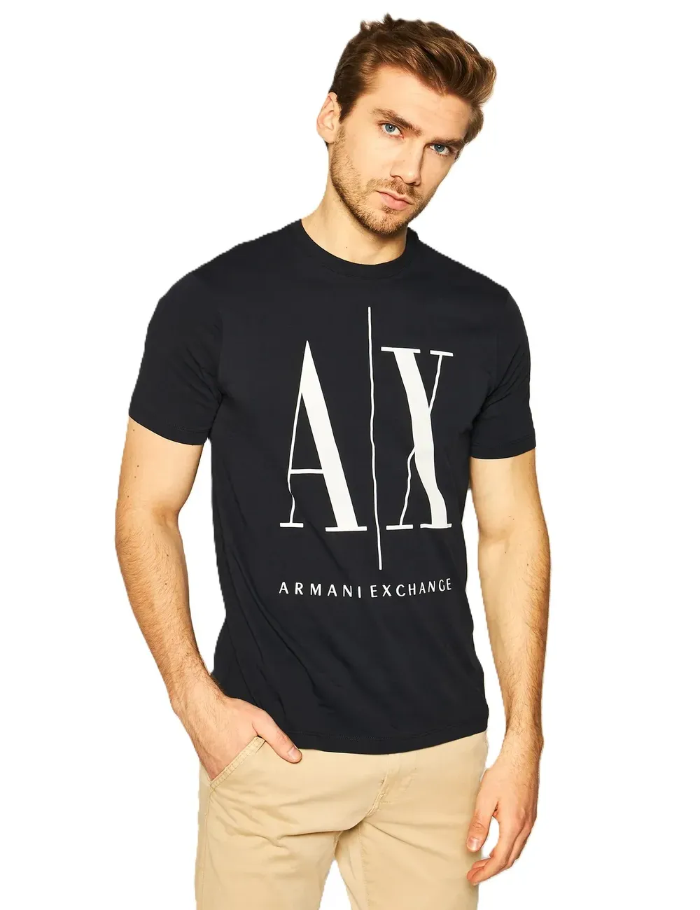 T-shirt uomo in cotone maxi logo a contrasto 8NZTPAZJH4Z A|X Armani Exchange T-shirt uomo in cotone maxi logo a contrasto 8NZTPAZJH4Z A|X Armani Exchange