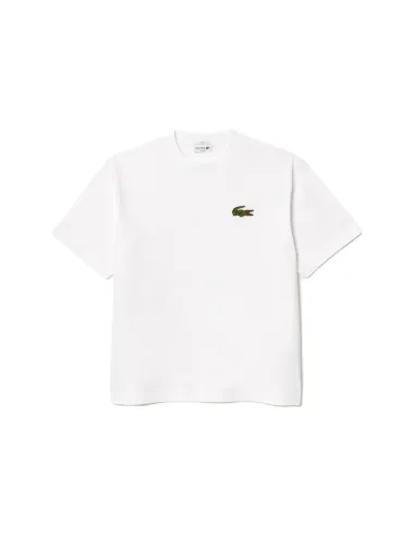 T-shirt unisex in cotone pesante loose fit e logo maxi TH2745 Lacoste