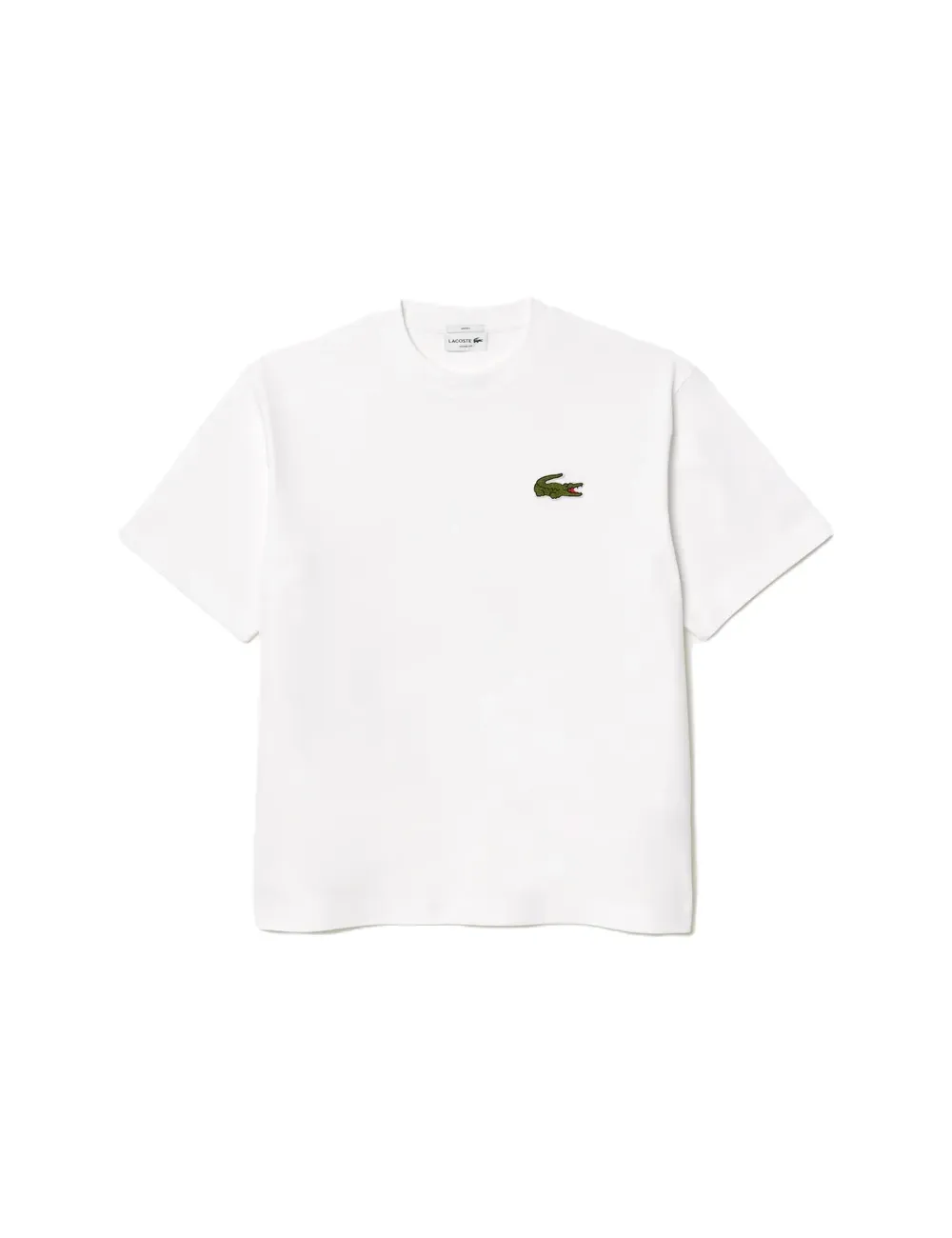 T-shirt unisex in cotone pesante loose fit e logo maxi TH2745 Lacoste