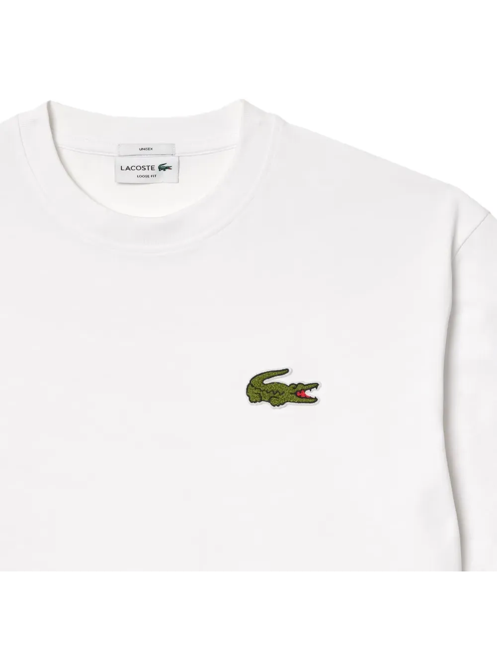 T-shirt unisex in cotone pesante loose fit e logo maxi TH2745 Lacoste