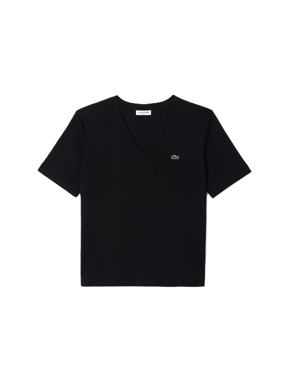 T-shirt donna in jersey di cotone scollo a V relaxed fit TF7300 Lacoste