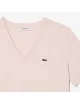T-shirt donna in jersey di cotone scollo a V relaxed fit TF7300 Lacoste