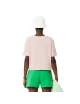T-shirt donna in jersey di cotone scollo a V relaxed fit TF7300 Lacoste
