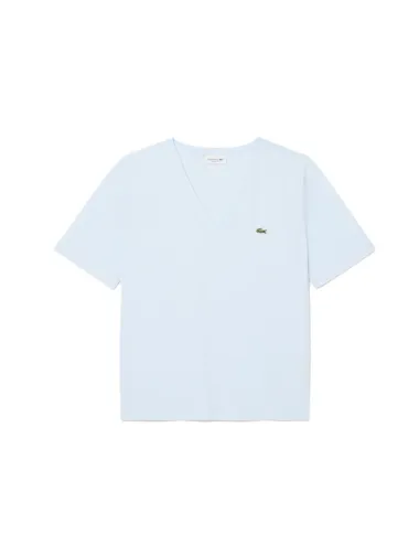 T-shirt donna in jersey di cotone scollo a V relaxed fit TF7300 Lacoste