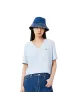 T-shirt donna in jersey di cotone scollo a V relaxed fit TF7300 Lacoste