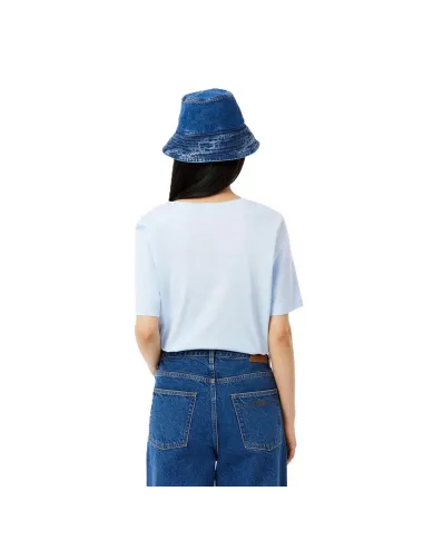 T-shirt donna in jersey di cotone scollo a V relaxed fit TF7300 Lacoste