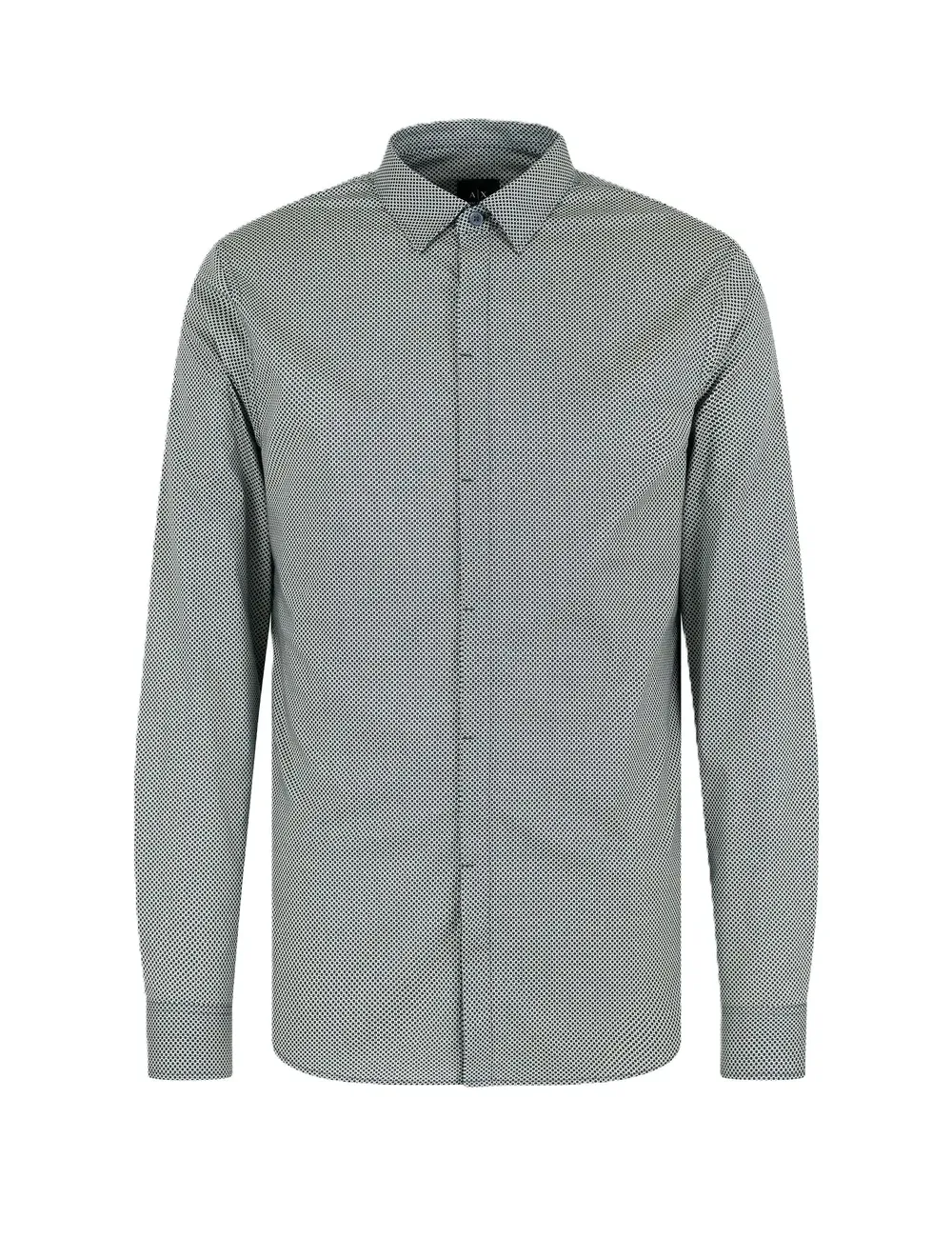 Camicia uomo in popeline di cotone a fantasia slim fit 6DZC25ZNEAZ A|X Armani Exchange