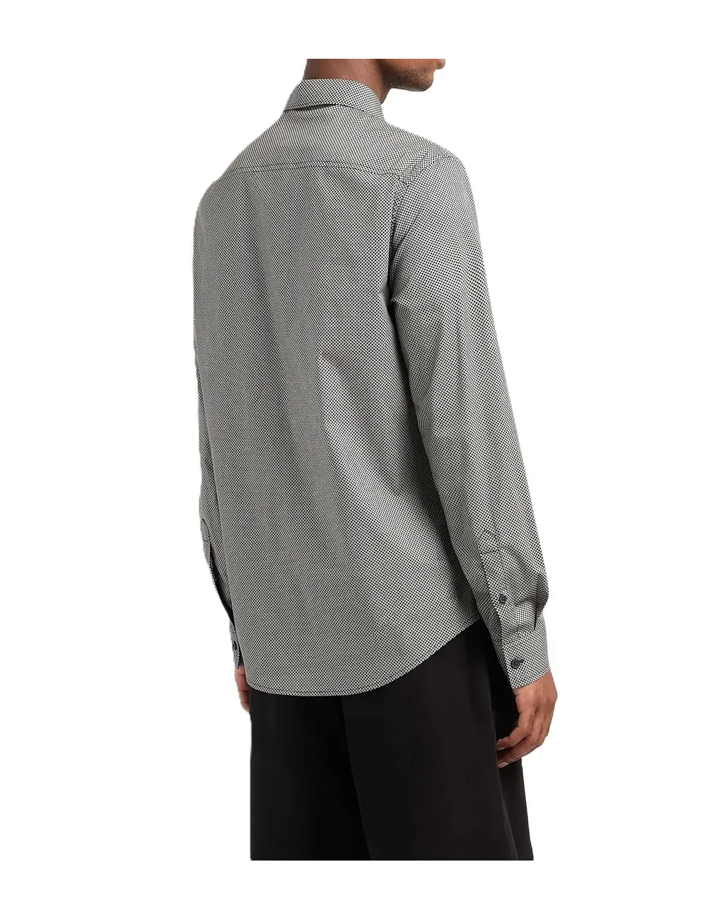 Camicia uomo in popeline di cotone a fantasia slim fit 6DZC25ZNEAZ A|X Armani Exchange